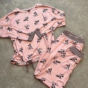 Mickey and Minnie mouse, two piece pajama set